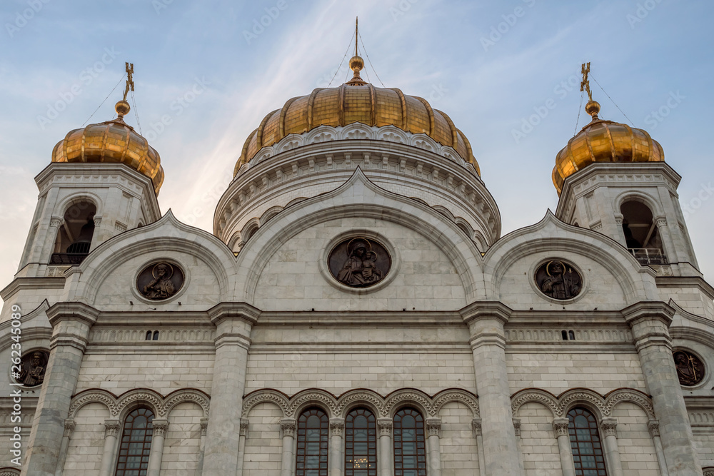 Domes of Christ Temple in Moscow