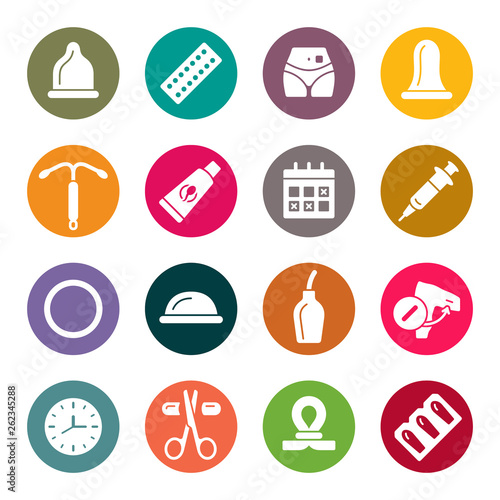 Contraception icon set