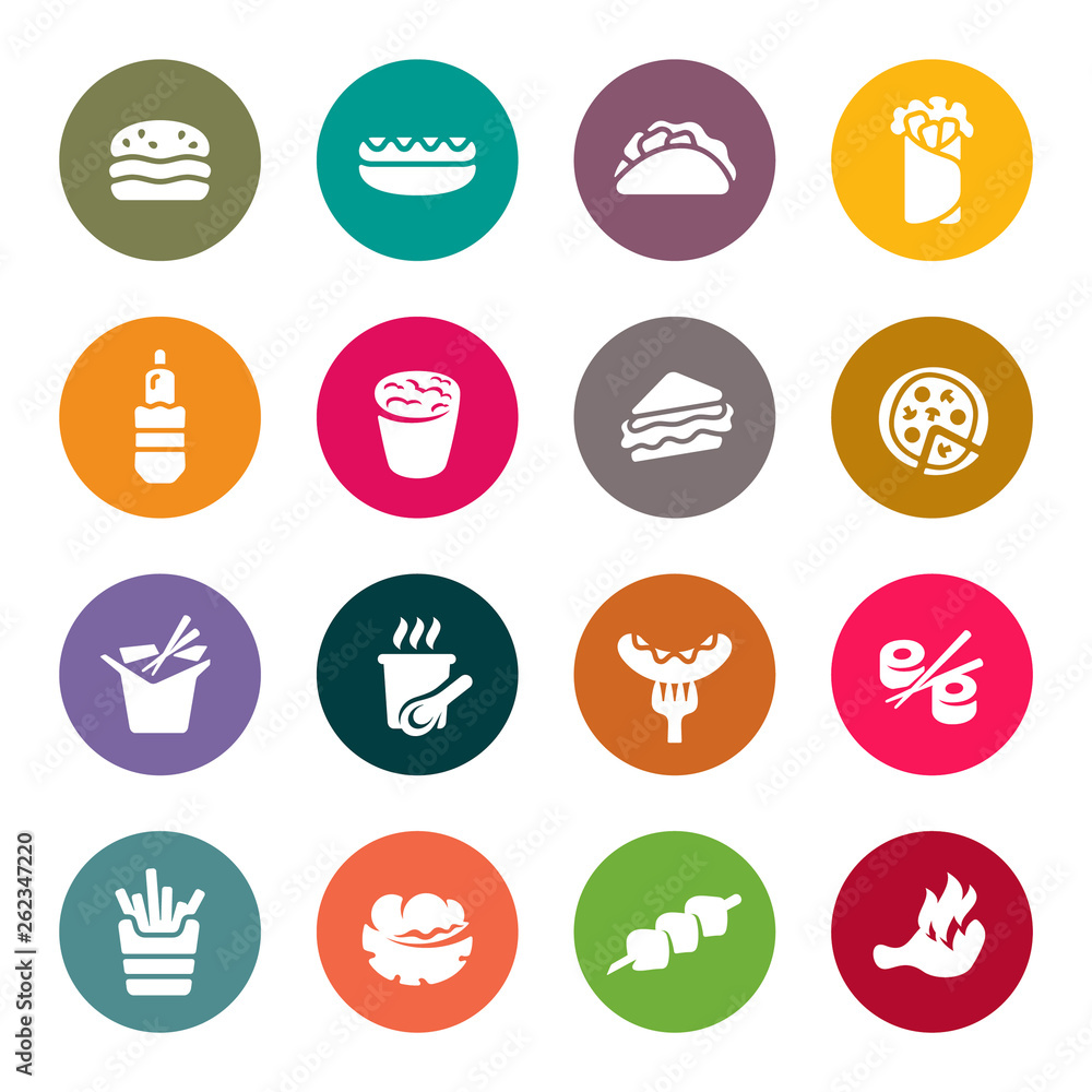 Fast-food icon set Fast-food icon set