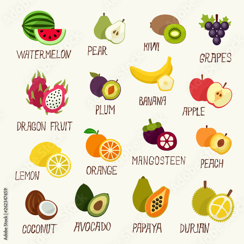 Fruits vector set