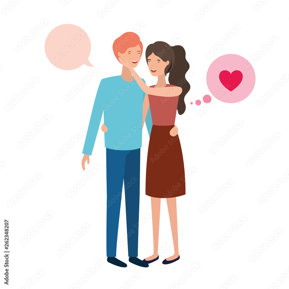 couple with speech bubble avatar character couple with speech bubble avatar character