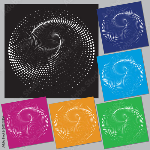 Dotted Halftone Vector Spiral Pattern or Texture