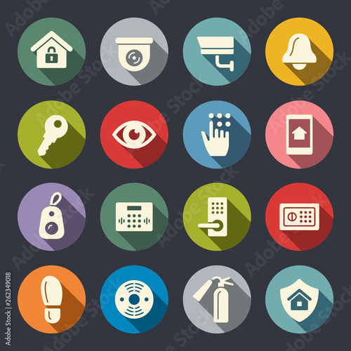 Home security icon set