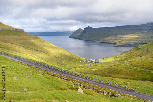Landscape with road and mountains, Faroe Islands © Dimitrios