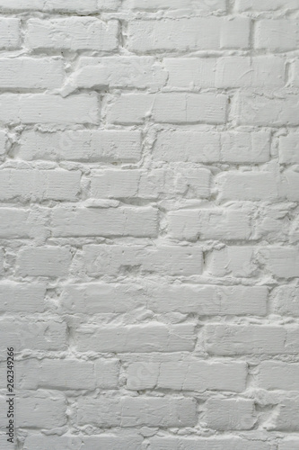 White brick wall. White loft brick background.