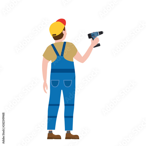 Professional worker man with a screwdriver