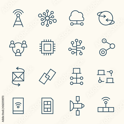 Connection line icon set