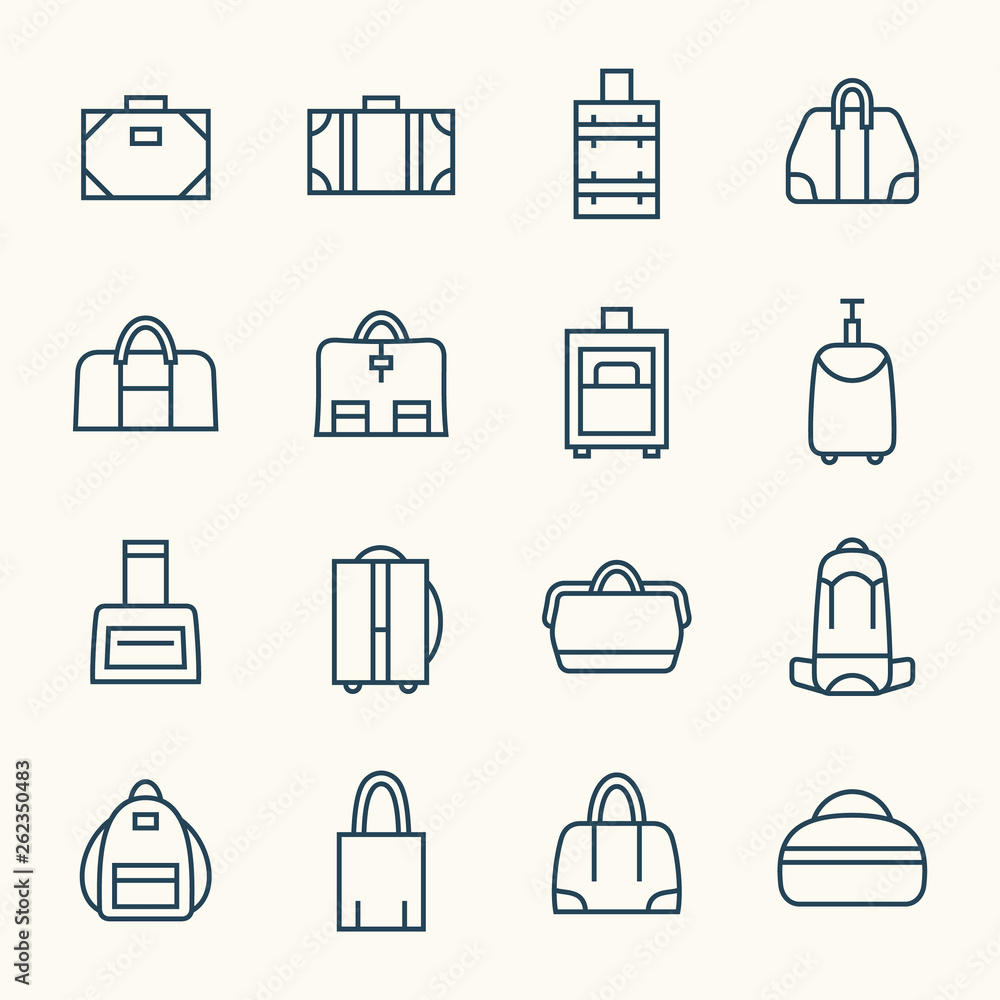 Luggage line icon set Luggage line icon set