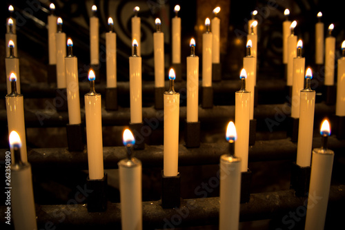 Candle holder in Caravaggio shrine, Italy