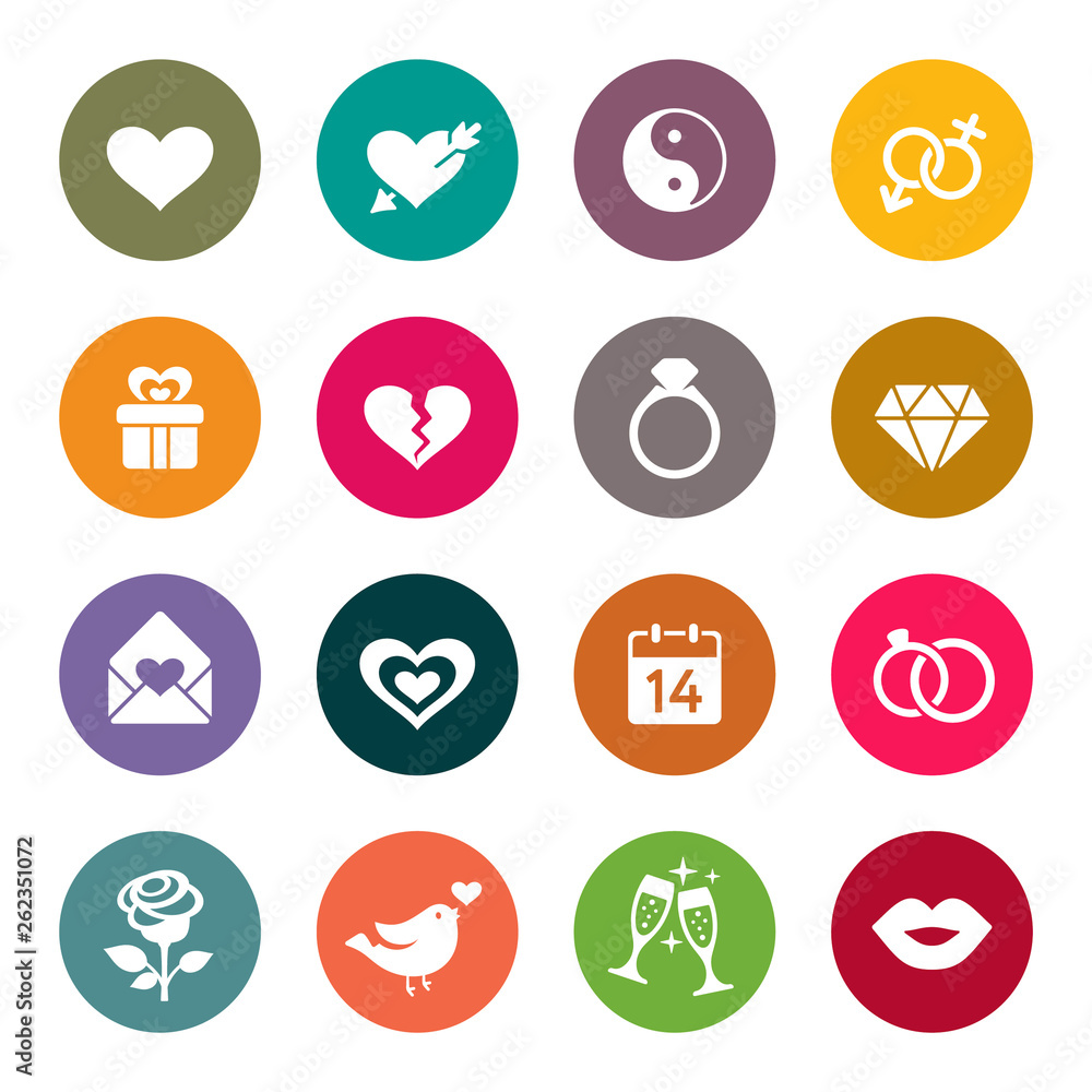 Love vector icon set Love vector icon set