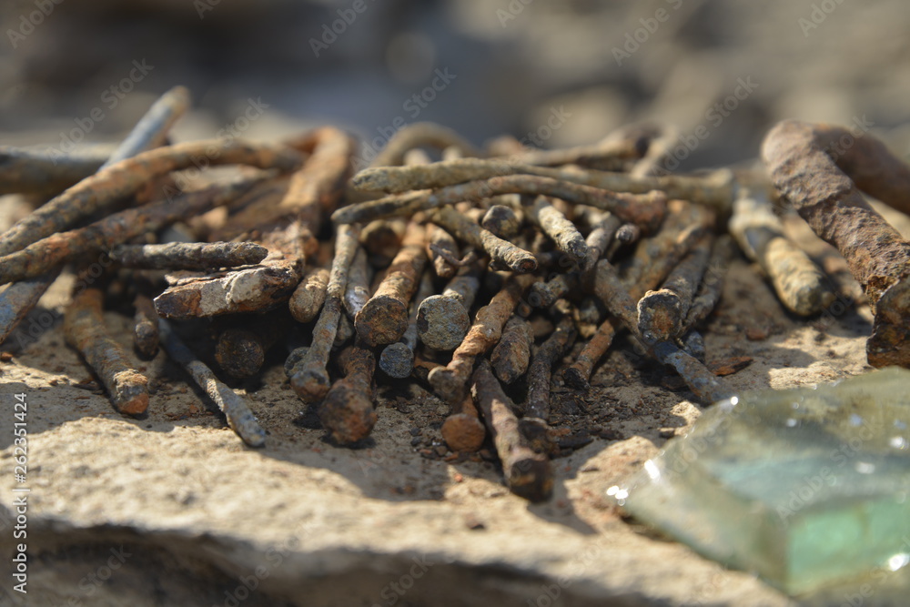 Old rusted nails Old rusted nails
