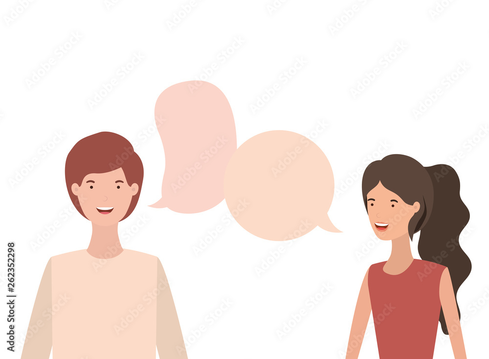 couple with speech bubble avatar character couple with speech bubble avatar character