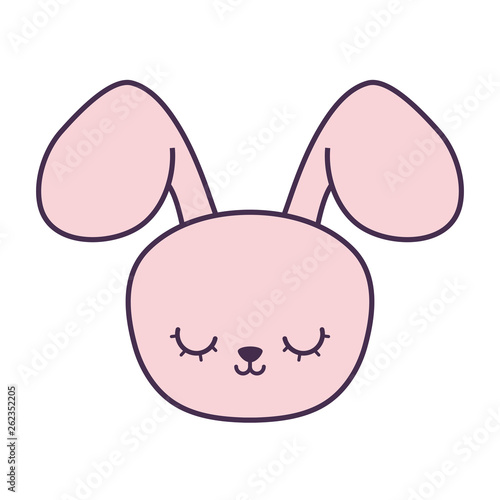 head of cute rabbit animal character