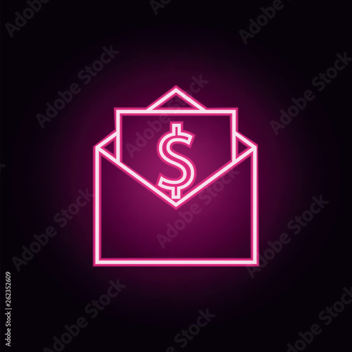 money in an envelope icon. Elements of Web in neon style icons. Simple icon for websites, web design, mobile app, info graphics