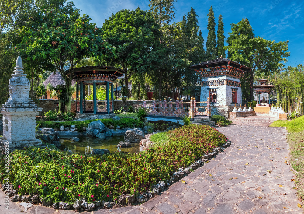 Bhutan Garden in Royal flora park known also as Park Rajapruek in Chiang Mai, Thailand.