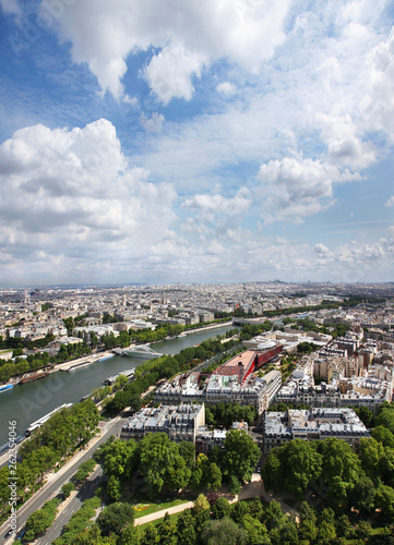 Panoramic view from the Eiffel Tower on Paris