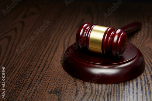 Wall Mural GAVEL ON WOOD