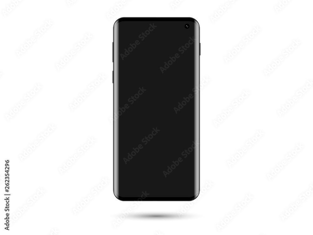 Smartphone on white background isolated vector illustration. power off Smartphone on white background isolated vector illustration. power off