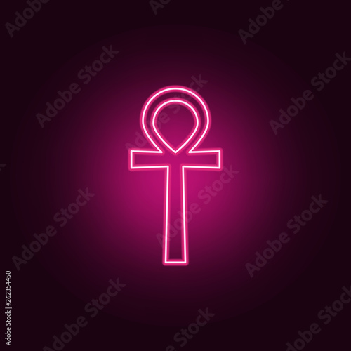 ankh symbol, egyptian word for life, symbol of immortality icon. Elements of Web in neon style icons. Simple icon for websites, web design, mobile app, info graphics