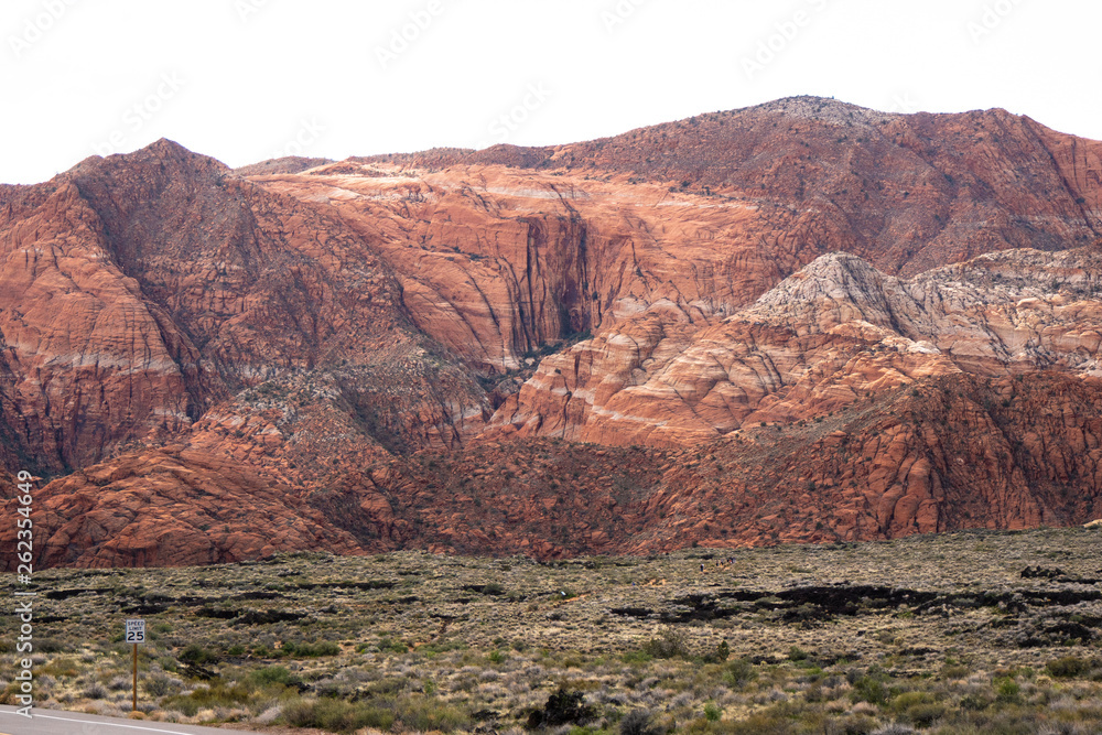 Red mountains at Snow Canyon in Utah - travel photography