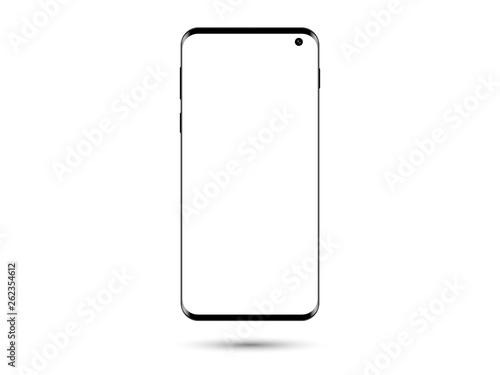 New smartphone on white background isolated vector illustration. 