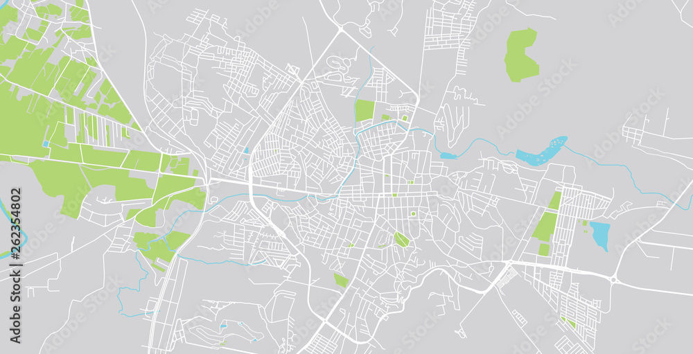 Urban vector city map of San Miguel, Mexico