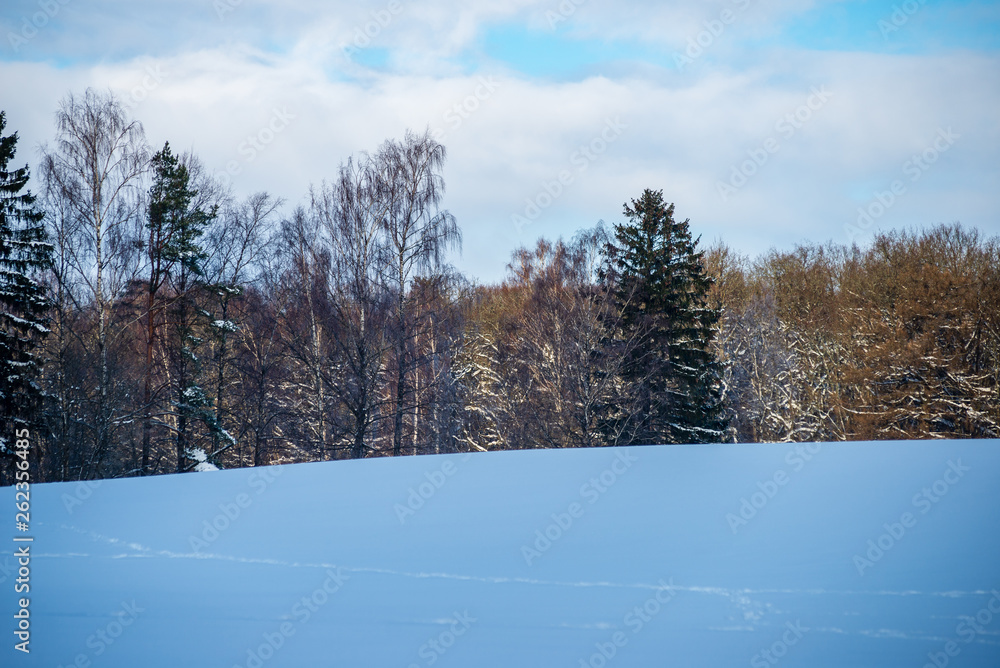 snow covered fields in winter countryside snow covered fields in winter countryside