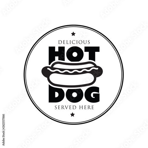 Hot Dog vintage stamp logo