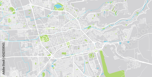 Urban vector city map of Santiago de queretaro, Mexico
