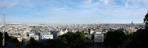 Panoramic view from Montmartre on Paris