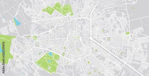 Urban vector city map of San Luis Potosi, Mexico