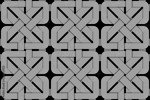 Vector square seamless pattern of wicker square shaped wires.