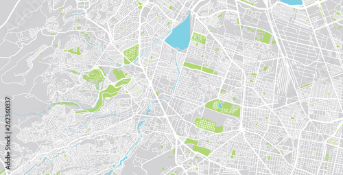 Urban vector city map of Naucalpan, Mexico