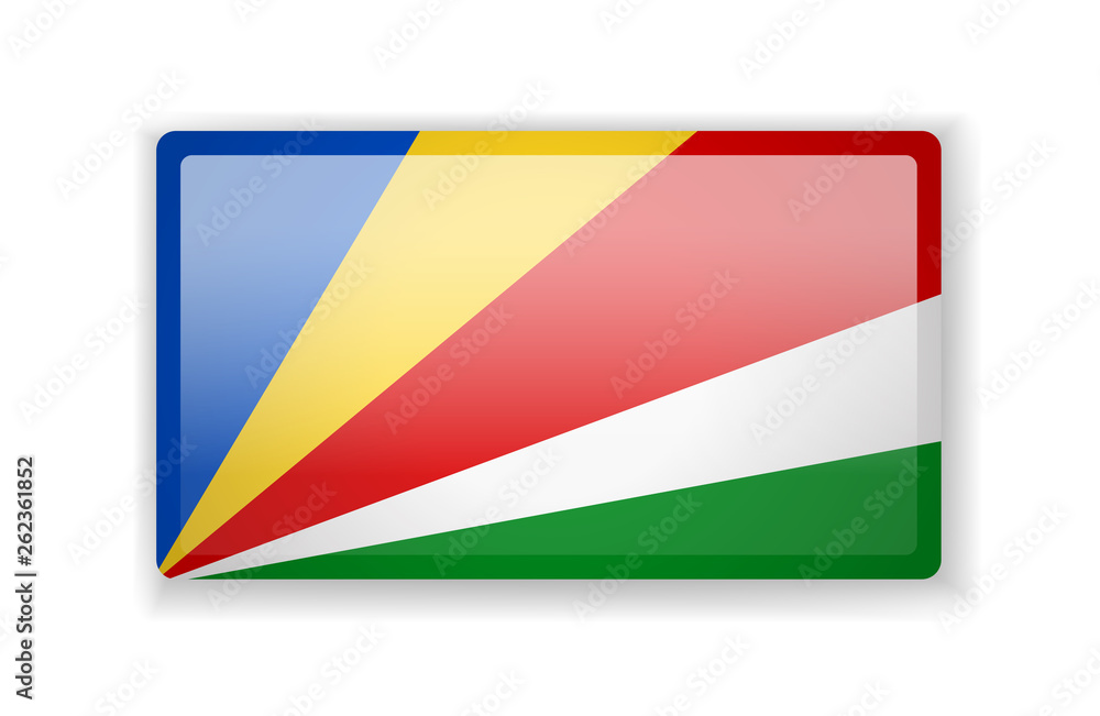 Seychelles Flag. Bright Square Icon on a white background Seychelles Flag. Bright Square Icon on a white background