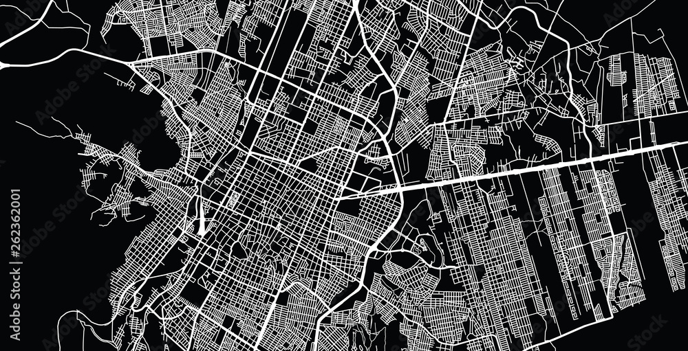 Urban vector city map of Saltillo, Mexico