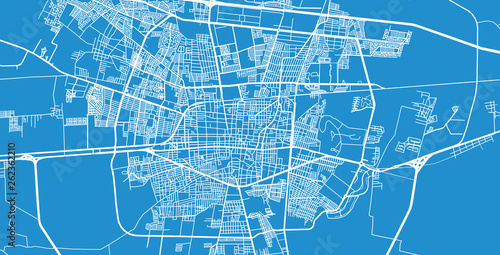 Urban vector city map of Celaya, Mexico