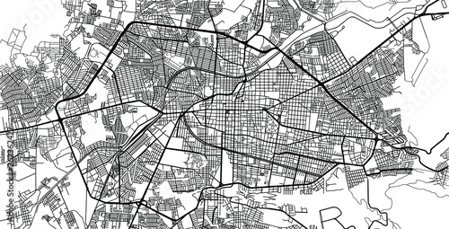 Urban vector city map of Morelia, Mexico