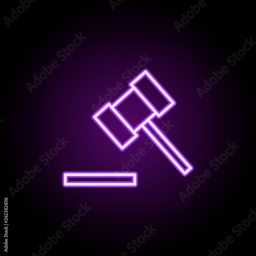 hammer neon icon. Elements of finance and chart set. Simple icon for websites, web design, mobile app, info graphics