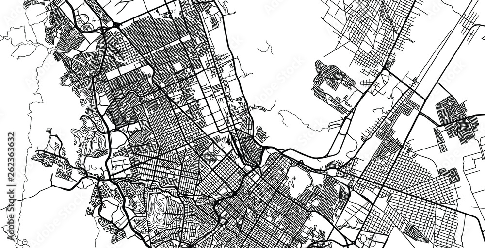 Naklejka premium Urban vector city map of Chihuahua, Mexico