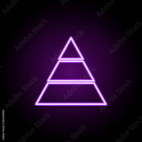 pyramid chart neon icon. Elements of finance and chart set. Simple icon for websites, web design, mobile app, info graphics