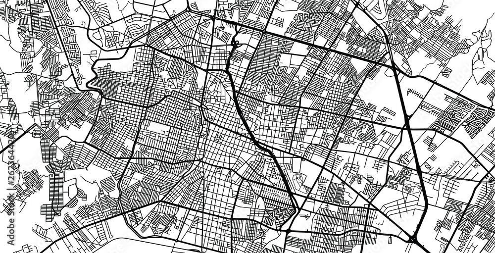 Naklejka premium Urban vector city map of Leon, Mexico