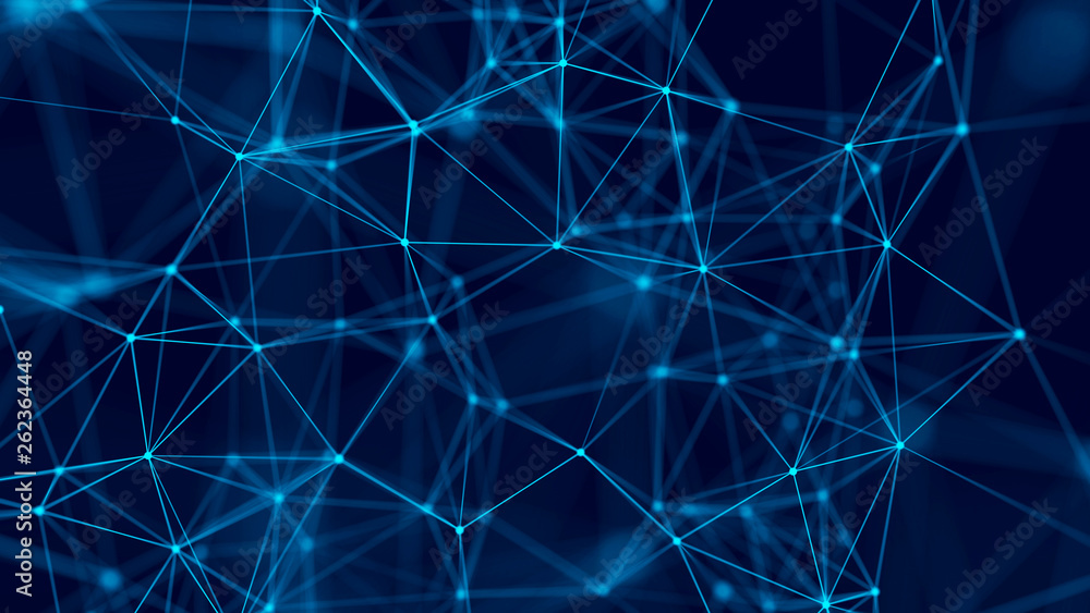 Big data visualization. Abstract background with connecting dots and lines. 3D rendering. High resolution. Big data visualization. Abstract background with connecting dots and lines. 3D rendering. High resolution.