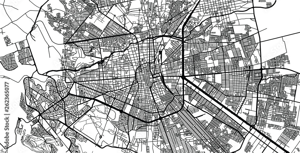 Naklejka premium Urban vector city map of San Luis Potosi, Mexico