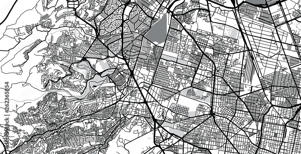 Fototapeta premium Urban vector city map of Naucalpan, Mexico
