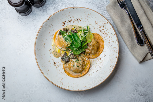 Photos Italian ravioli with salmon