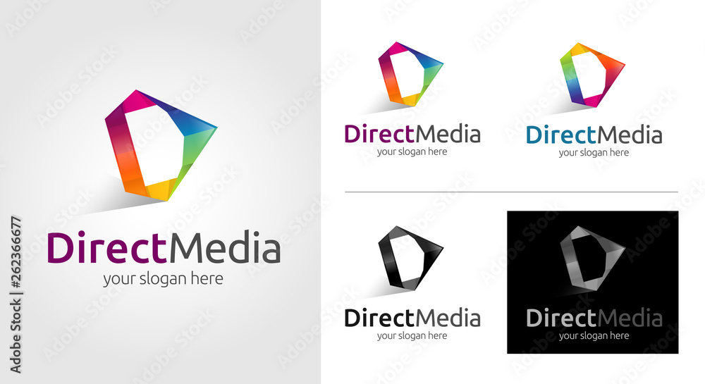 D Letter Media Logo Template