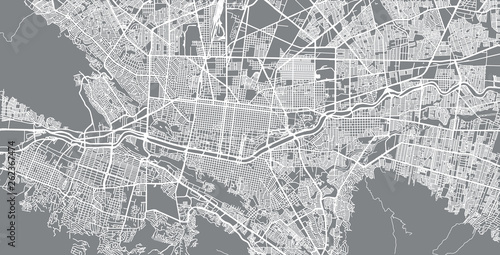 Urban vector city map of Monterrey, Mexico