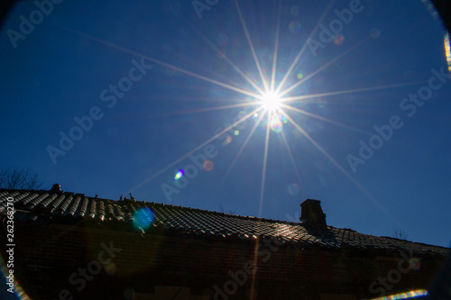 Sunburst in Blue Sky