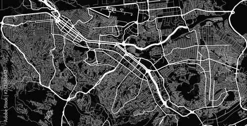 Urban vector city map of Tijuana, Mexico