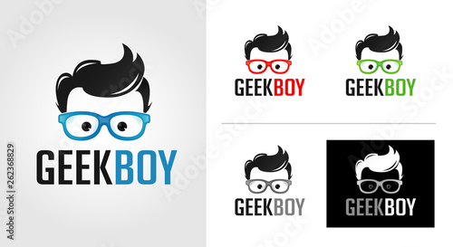 Geek Boy  Logo Template